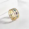 Wholesale 18K Real Gold Plated Vacuum Electroplating Furnace Oil Drop 304 Stainless Steel Ring Vintage Non-Fading Niche Light Luxury Women's Open Ring