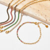Wholesale Stainless steel zircon bracelet PVD vacuum gold-plated exquisite titanium steel bracelet jewelry