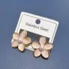 Wholesale 304 Stainless Steel Flower PVD Coated 18K Real Gold Plated IG Style Elegant Vacation Ear Studs