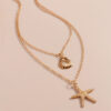 oly-ef859889d44d2b3558d369e7e03c7ae3 Wholesale Jewelry Simple Beach Shell Starfish Five-Pointed Star Double-Layer Necklace Necklace for Women Shein Style