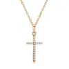 Wholesale Unisex Cross Pendant Necklace In Copper With Rhinestones, Electroplated Finish, Featuring A Durable Cable Chain