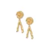 Wholesale V Shape Asymmetrical Stud Earrings For Women, 18K Real Gold Plated With 0.03µm PVD Coated 304 Stainless Steel