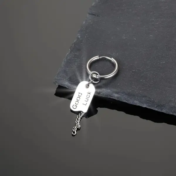 Wholesale Elegant For Letter Tassel Drop Earrings For Women In Titanium Steel