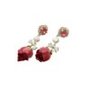 Wholesale ins elegant elegant elegant eternal flower earrings female niche design retro Mori Freshwater Pearl Rose earrings fashion