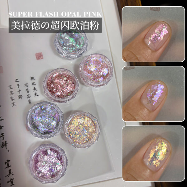 Wholesale Maillard Mixed Nail Art Accessories Exploding Aurora Ultra-Thin Brocade Fantasy Colorful Edelweiss Pink Sequin Glitter