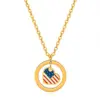 Wholesale Jewelry Ethnic Style Simple Style Heart Shape American Flag Titanium Steel Plating Pendant Necklace