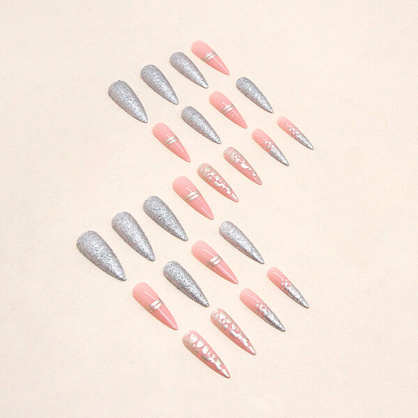 Wholesale Long pointed flash leopard nail art gold foil line leopard spot girls nail 24 box