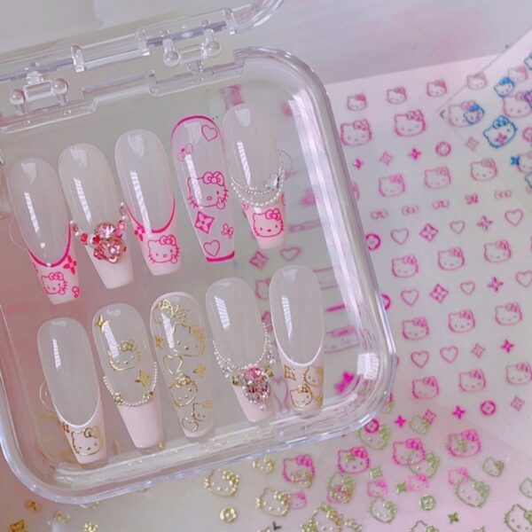 oly-efcf3827a924ff10bf4b5d5edeb0a561 Wholesale nail stickers hello cute star KT cat nail stickers cute kitty cat adhesive nail stickers