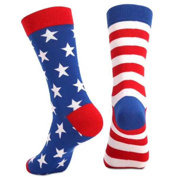 Wholesale Halloween American Flag Striped Cotton Socks Mid-Calf Pure Cotton Unisex Sports Casual Breathable Socks