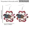Wholesale Retro Rose Print Drop Earrings In White And Red Acrylic With 304 Stainless Steel Ear Pins For Women