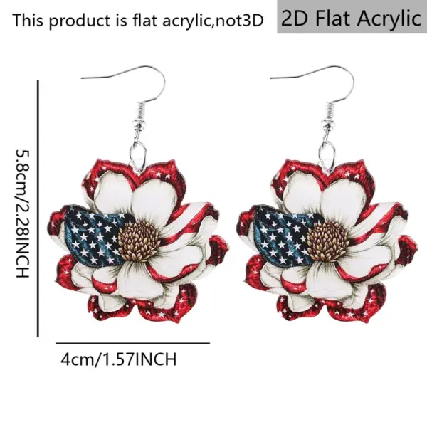 Wholesale Retro Rose Print Drop Earrings In White And Red Acrylic With 304 Stainless Steel Ear Pins For Women