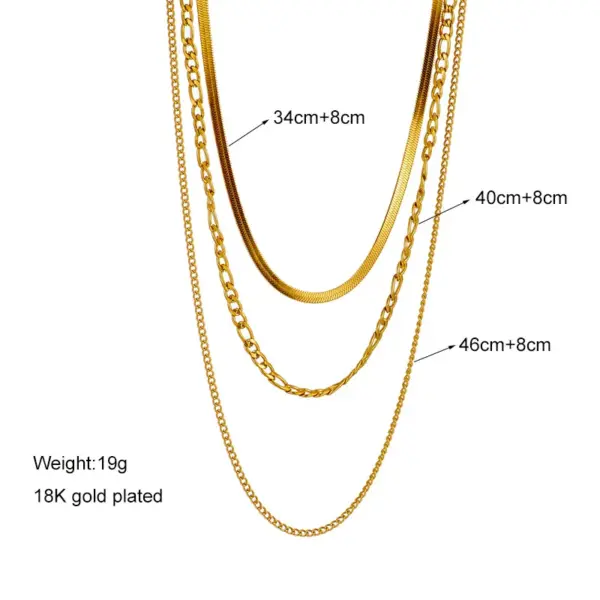 oly-eff826afe4b74bfae56e8b6366401851 Wholesale Jewelry Fashion Solid Color 304 Stainless Steel 18K Gold Plated Plating Chain Stainless Steel Necklaces