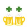 oly-f003e61e50f7a001681db1cb6906d006 Wholesale Cross Border American Irish Festival Clover St. Patrick Green Yellow Beer Mug Earrings