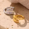 Wholesale PVD Coated Real Gold Plated 18K Gold Geometric 304 Stainless Steel Casual Elegant Modern Style Waterproof Non Tarnish Rings