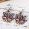 oly-f0305383ca154043c93edb606adceda5 Wholesale carnival color jewelry exaggerated mask hollow wooden personality trend earrings