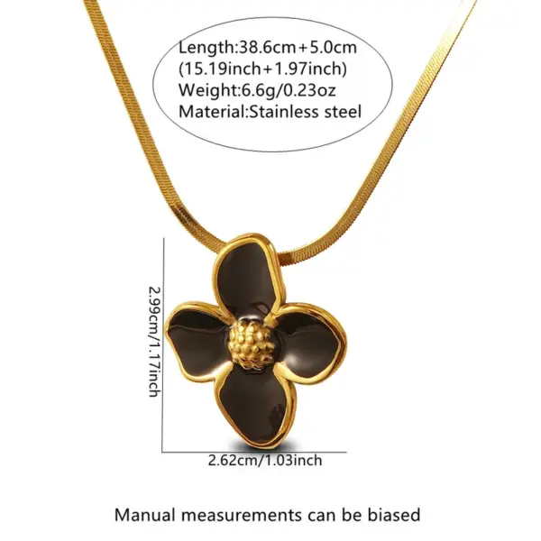 Wholesale 304 Stainless Steel Plastic Flower Electroplating PVD Coated Stone-Free 18K Gold Plated Imitation Gold Golden Plated Casual Elegant Cute Snake Chain Multicolor-Golden Yellow Earrings Necklace Jewelry Set