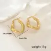 Wholesale Geometric Minimalist Stainless Steel Hollow Out Irregular Earrings Fashionable Casual Classic Style For Women Four Seasons Wear