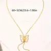 Wholesale Butterfly Necklace For Women With Waterproof Non Tarnish 304 Stainless Steel, 18K Real Gold Plated, Zircon Inlay, And Box Chain