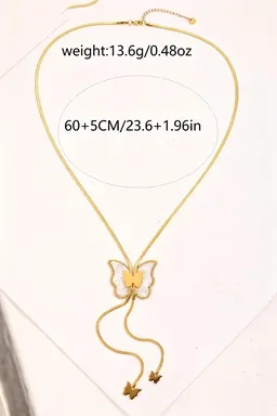 Wholesale Butterfly Necklace For Women With Waterproof Non Tarnish 304 Stainless Steel, 18K Real Gold Plated, Zircon Inlay, And Box Chain