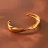 Wholesale Handmade Lines Bangle For Women In 304 Stainless Steel With 18K Real Gold Plated PVD Coated 0.03µm Thickness