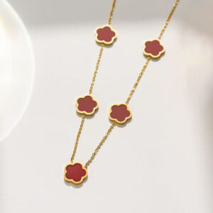 Burgundy shell necklace