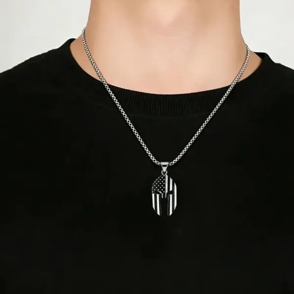 Wholesale American Flag Pendant Necklace For Women With 304 Stainless Steel Box Chain, Waterproof Non Tarnish