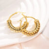 Wholesale Ig Internet celebrity same style earrings stainless steel gold plated hollow ring earrings women's popular earrings