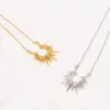 Wholesale PVD Coated 18K Gold Plated Sun Stainless Steel IG Style Simple Style Commute Waterproof Non Tarnish 304 Stainless Steel Necklace