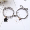 oly-f0ab93da5169d1a9671472c8d191d13c Wholesale Black and White Ghost Bracelet Couple Bracelet Pair for Boyfriend Small Leather Case Heart Magnet Attraction Bracelet Headband for Women