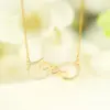 Wholesale Jewelry Simple Style Classic Style Love Infinity 304 Stainless Steel Copper Zircon 18K Gold Plated Pendant Necklace Cable Chain