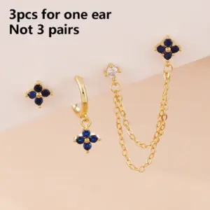 Y26681-gold Dark Blue-3 Piece Set