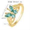 Wholesale Butterfly Claw Setting Ring For Women In Brass With 18K Real Gold Water Plating And Zircon Inlay