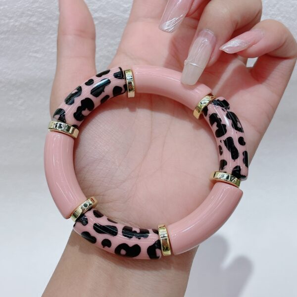 oly-f0d4c41d30433ce90de8b9426facc3b3 Wholesale Fashion Personality Leopard Bend Tube Bracelet Curved Bamboo Tube Women's Stamping Rope Friendship Bracelet Jewelry