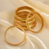 Wholesale Round Solid Color 304 Stainless Steel Modern Style Simple Style Classic Style Titanium Steel Bangle