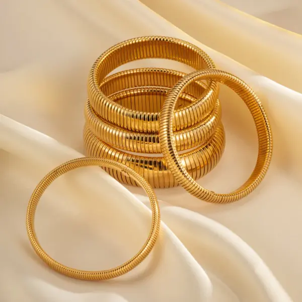 Wholesale Round Solid Color 304 Stainless Steel Modern Style Simple Style Classic Style Titanium Steel Bangle