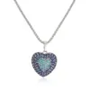 Wholesale Heart Shape Jewelry Set For Women With Zircon Inlay, 18K Real Gold Plated Copper, Water Plating And Twisted Rope Chain