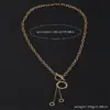 Wholesale Jewelry Simple Style Round Square Heart Shape Titanium Steel Pearl Zircon Toggle Plating Inlay Necklace Cable Chain