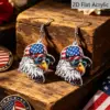 Wholesale Retro Statue Print Drop Earrings For Women In White And Red Acrylic With 304 Stainless Steel Ear Pins
