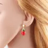 Wholesale 1 Pair Modern Style Simple Style Fruit Plating Inlay Copper Zircon 18K Gold Plated Earrings