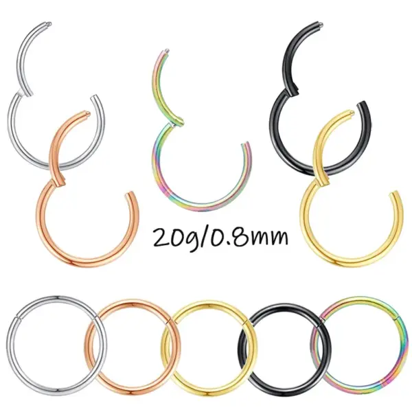 oly-f142795d78339e707b79621fec209162 Wholesale Nose Rings & Studs Simple Style Circle 304 Stainless Steel Plating 18K Gold Plated Nose Pin