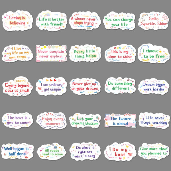 oly-f1430c137c62b6f3669221b4f10ce45a Wholesale 50 inspirational English short sentences graffiti personality text decoration DIY cup luggage sticker waterproof