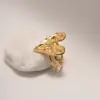 Wholesale PVD Coated Real Gold Plated Heart Shape 304 Stainless Steel IG Style Waterproof Non Tarnish Open Rings