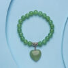 Wholesale Colorful Natural Stone Crystal Heart Stretch 8MM Bracelet Couple Jewelry Semi-Precious Stone Crystal Jewelry