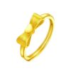Wholesale  online celebrity gold plated Princess bow ring female brass gold live mouth plain ring Valentine's Day gift