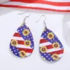 Wholesale 1 Pair Elegant Retro Simple Style Water Droplets Pu Leather Drop Earrings