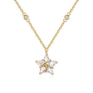 Xl0238 woven female star necklace (gold color)