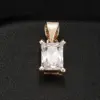 Wholesale Square Copper Pendant With 14K Real Gold Plating And Zircon Inlay In New Style