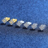 Wholesale Silver Moissanite Earrings, Stud Earrings, Japanese and Korean Style, Small Four-Leaf Clover Earrings