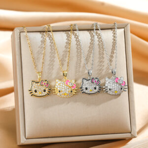 Wholesale Kitty necklace for women, sweet and cute pendant collarbone chain.
