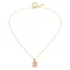 Wholesale Waterproof Square Necklace For Women In 304 Stainless Steel With 18K Gold Plated PVD Coating And Zircon Inlay